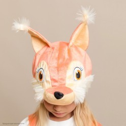 Шапочка "Белочка Лапушка" (плюш) детская р.50-52