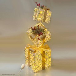 Набор фигур "Новогодние подарки" перламутр, свет