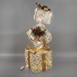 Набор фигур "Новогодние подарки" перламутр, свет