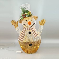 Фигура светящаяся "Снеговик" 65*50*25см (металл, блеск)