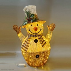 Фигура светящаяся "Снеговик" 65*50*25см (металл, блеск)