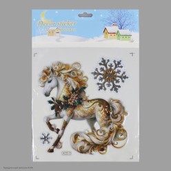 Наклейки рельефные с тиснением СГ "Лошадь" 17*17см