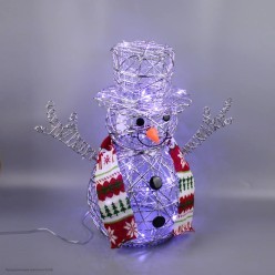 Фигура светящаяся "Снеговик" 52*55*28см (металл)