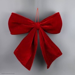 Бант для декора (велюр, поролон, проволока) 40*40 см красный