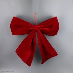 Бант для декора (велюр, поролон, проволока) 40*40 см красный