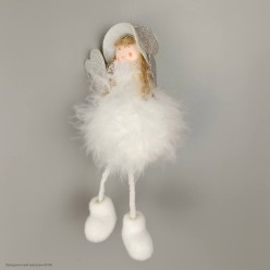 Фигурка-подвеска "Девочка-ангел" 16*6 см (пух, пластик)