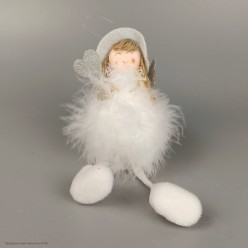 Фигурка-подвеска "Девочка-ангел" 16*6 см (пух, пластик)