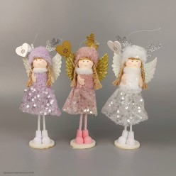 Фигурка-подвеска "Девочка-ангел" 20*8*5 см (мех, пластик)