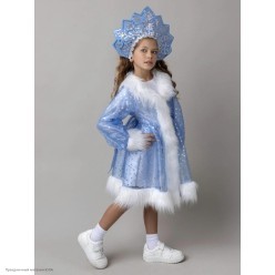 Костюм детский "Снегурочка Катюша" р.34, 134 см