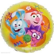 Шар фольга Круг "Смешарики" 18"/45см