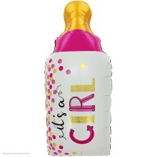 Шар фольга Бутылочка "It`s a Girl" (конфетти) 70*39 см