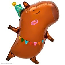 Шар фольга "Капибара на вечеринке" 72*59 см