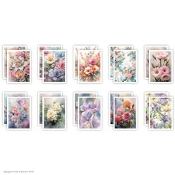 Мини-открытка "Цветы" ассорти 7*10см
