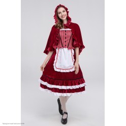 Костюм взрослый "Красная шапочка" (полоски) р.40-42
