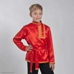 Косоворотка детская "Мишенька" р.38, 152см, красная