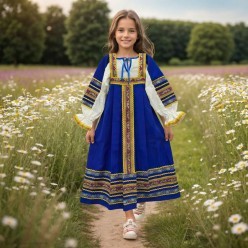 Костюм детский народный "Дашенька" р.32, 122см синий Костюм детский народный "Дашенька" р.32, 122см синий