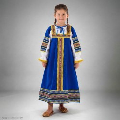 Костюм детский народный "Дашенька" р.32, 122см синий Костюм детский народный "Дашенька" р.32, 122см синий