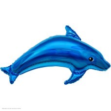 Шар фольга Дельфин голубой 99*65 см