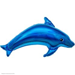 Шар фольга Дельфин голубой 99*65 см