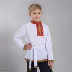 Косоворотка детская "Елисей" р.26, 104см, белая