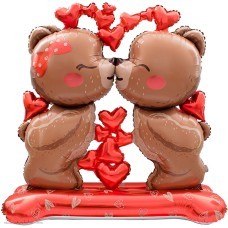 Фигура фольга 3Д "Влюбленные мишки" 150 см