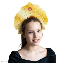 Кокошник картонный Золотой 26,5см