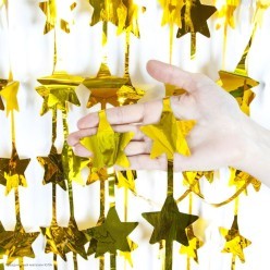 Занавес Звёзды 2*1,0м металлик золотой