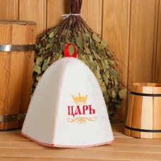 Шапка для бани с вышивкой "Царь"