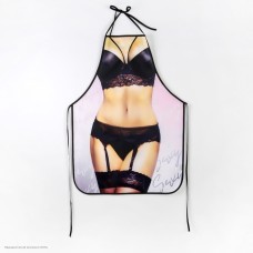 Фартук женский "Красотка" чёрн.бельё 50*70 см