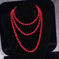 Бусы "Красные" металлик 150 см, 8 мм