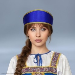 Кокошник "Наташа" синий (без отделки)