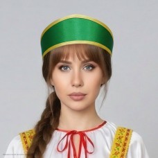Кокошник "Наташа" зелёный (без отделки)