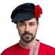 Картуз чёрный с цветком (взрослый) 58-60см РК501-60