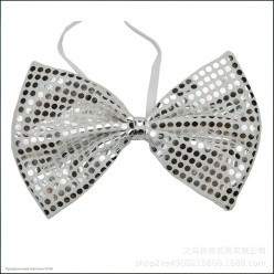 Галстук-бабочка "Блёстки" (серебро) 25*18см