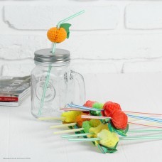 Трубочки для коктейля "Фрукты" объёмные 12 шт