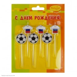 Свечи для торта "Футбол России" 6 шт, 2,5см