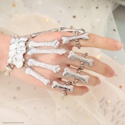 Браслет на кисть "Пальцы скелета" металл