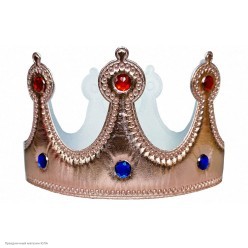 Корона королевская розовое золото со стразами (мягкая)