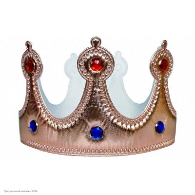 Корона королевская розовое золото со стразами (мягкая) РС20509-р