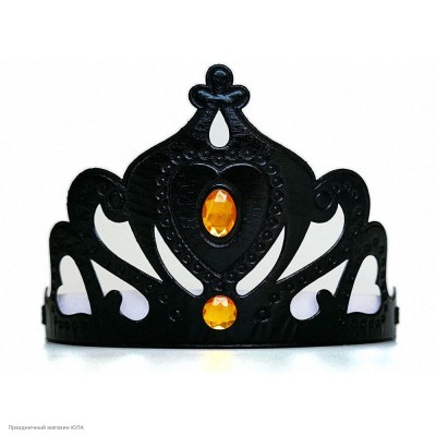 Корона Принцессы со стразами чёрная (мягкая) РС20522-ч