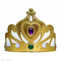 Корона Принцессы со стразами золотая (мягкая)