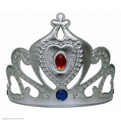 Корона Принцессы со стразами серебряная (мягкая)