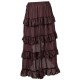 Юбка-каскад "вестерн" с подвязками, коричневая РС12101-кч
