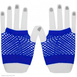 Перчатки сеточка без пальцев мини 11*9см, синие