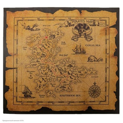 Карта пиратских сокровищ 21,5*19см РС13316-2