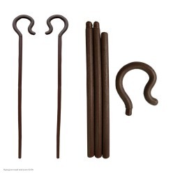 Трость разборная Крюк 150см коричневая, пластик