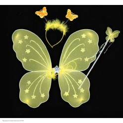 Набор Бабочки (крылья 48*40см, ободок, палочка) жёлтый