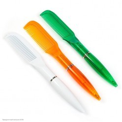 Ручка фигурная "Расчёска" поворотная (пластик) цвета микс