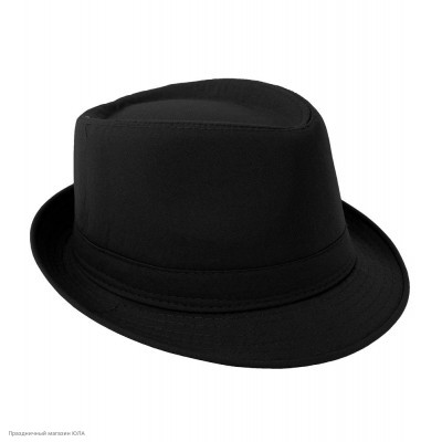 Шляпа Мужская "Гангстер" чёрная (ткань) РС20077-1-ч
