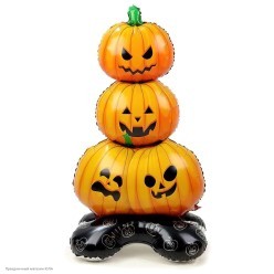 Фигура фольга 3D "Пирамида из тыкв" 109*60*40см